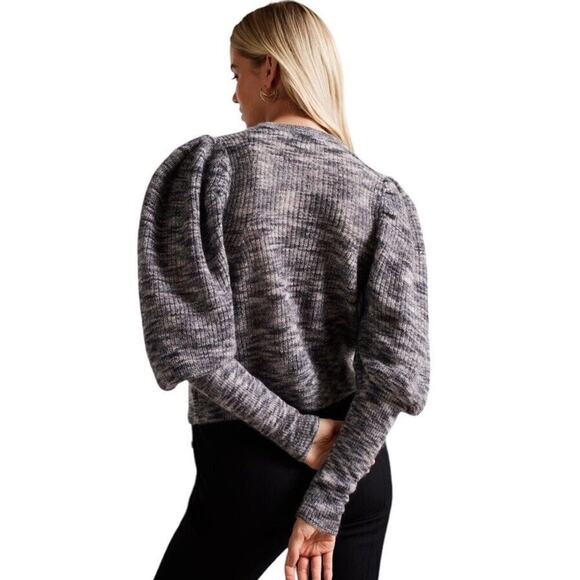 Ted Baker Jumper Sweater Women US 10 Extreme Sleeve Pullover Wool Mohair Gray - Picture 8 of 16